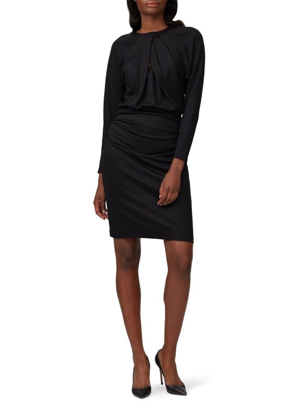 Diane von Furstenberg Wool Blend Black Bitsy Dress Size 10
